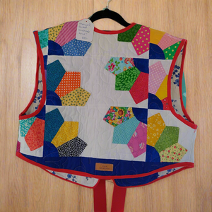 Patchwork blanket recycled vest