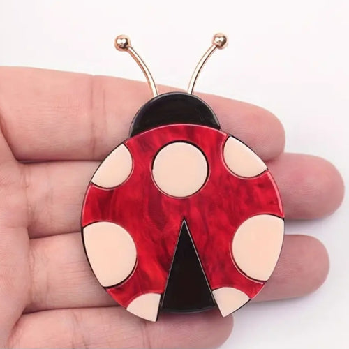 Elegant Ladybug Acrylic Brooch