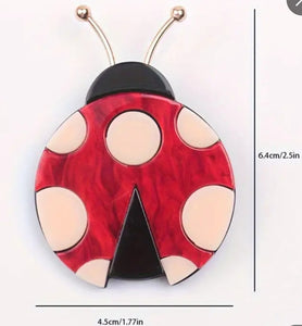 Elegant Ladybug Acrylic Brooch