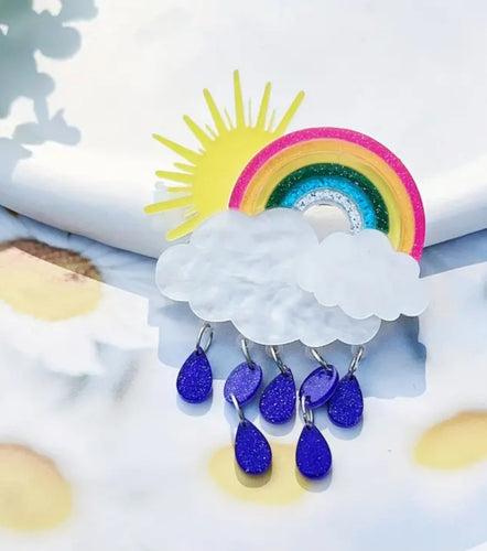 Charming Rainbow Acrylic Brooch